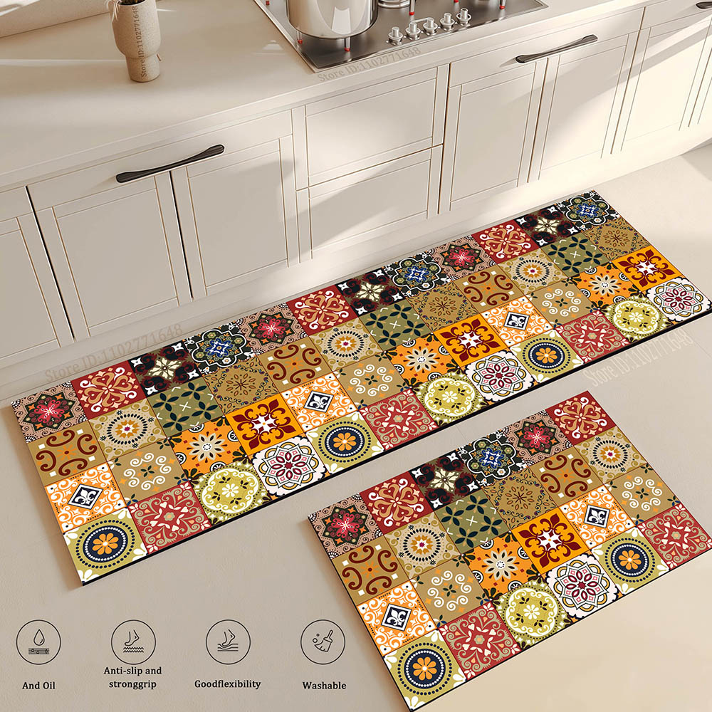 Flower Long Large Kitchen Mat  - Maranta Prayer Plant recension och pris