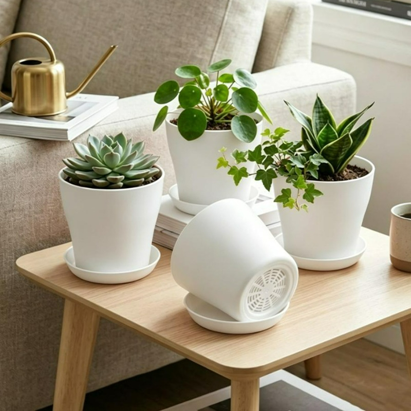 Plant Pot Set with Drainage Ho - Aloe Vera Pot recension och pris